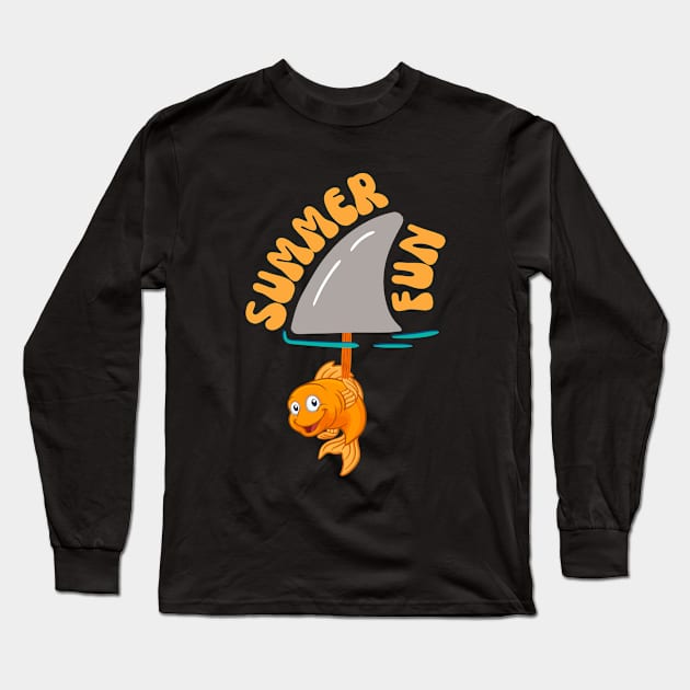 Summer Fun Gold Fish Long Sleeve T-Shirt by FullOnNostalgia